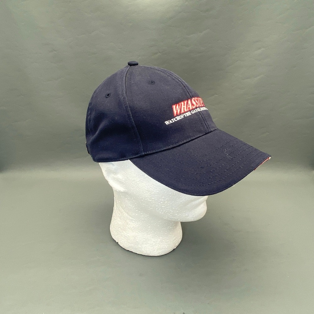 Vintage 2002 Budweiser Whassup Hat Cap Drew Pearson Anheuser Busch Navy Blue